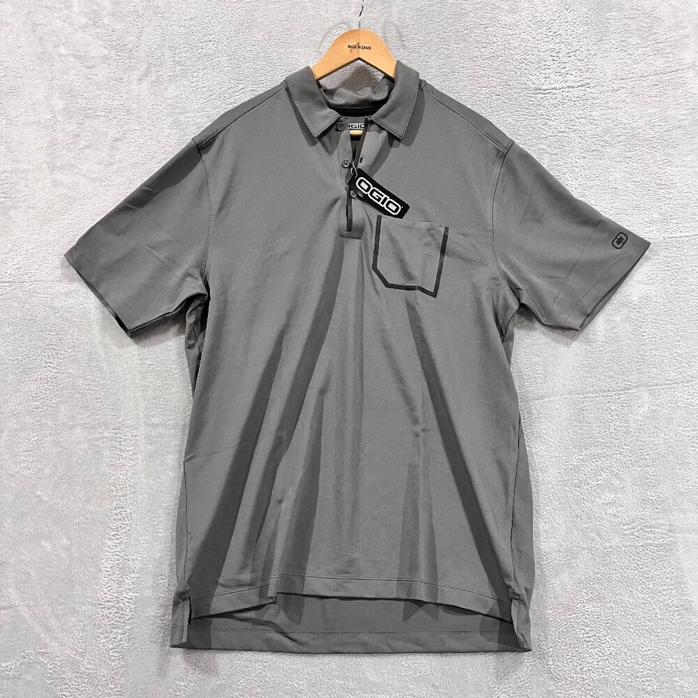 NWT Ogio Polo Shirt‎ Mens L "UPS Post"  Logo Gray Chest Pocket